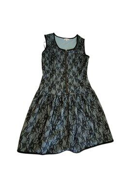 Green and Black Mini Dress Miami Lace Seafoam Sleeveless Womans Size S LH8123